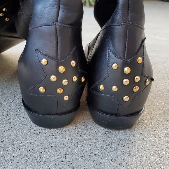 Aperlai Lanvin Star Studs Tall Boots Like New SZ 37 Unique Fun Designer Boots - Picture 5 of 8